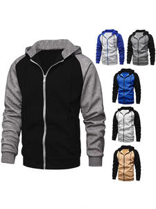 Sweat-shirts à fermeture éclair pour hommes, coupe classique confortable, prix compétitifs, vêtements d'extérieur de haute qualité, fermeture éclair, logo personnalisé, capuche bicolore - Product Image 5