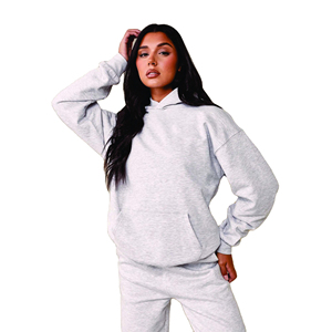 Survêtement réversible en molleton de coton pour femme, grande taille, à capuche, uni, avec logo personnalisé, idéal pour l'hiver et le sport – Vente en gros de haute qualité - Product Image 3