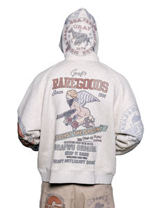 เสื้อฮู้ดสีขาวล้วน สีดำ สไตล์แร็ปเปอร์ ทรงพอดีตัว มีซิป สำหรับฤดูหนาว ผ้าฝ้าย 100% ทรงบ็อกซี่  รักษ์โลก ไม่มีป้าย  แบบต่อผ้า  น้ำหนักปานกลาง ราคาดี - Product Image 5