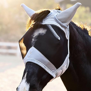 High Performance Horse Ear <b>Bonnet</b> UV Protection Soft Knitted Fly Veil Professional Equestrian Gear by Standard International - Product Image 3