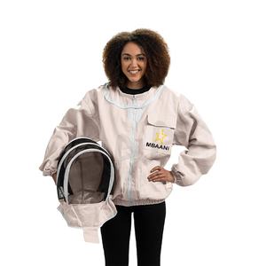 เสื้อแจ็คเก็ตผ้าฝ้ายสีชมพูพร้อมผ้าคลุมหน้าสำหรับผู้เลี้ยงผึ้งมืออาชีพ - Product Image 1