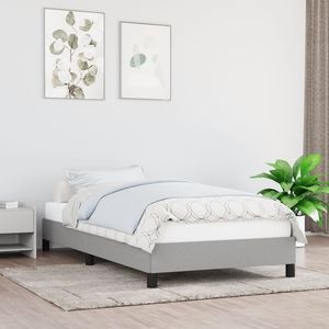 Cadre de lit en contreplaqué polyester gris clair, bois d'ingénierie, lit double XL moderne en bois - Product Image 1