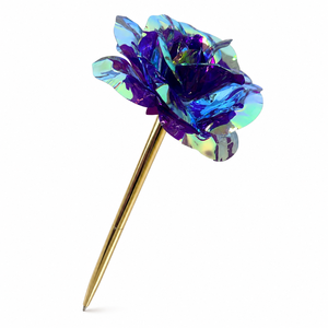 Iridescent <b>Rose</b> Flower Ballpoint Pen with Gift Box Elegant Gold Tone Decorative Pen Replaceable D1 Refill for Wedding Birthday - Product Image 1