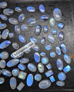 Piedra de Luna Arcoíris Natural de Alta Calidad, Cabujón Azul, Gema Suelta para Joyería, Lote de Gemas Hechas a Mano con Reverso Plano - Product Image 1