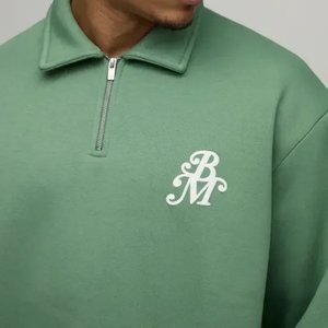 Wholesale High Quality <b>Men</b> Lightweight Polyester Sports Quick Dry Solid Color Plain Long Sleeve Knitted 1/4 Quarter Zip <b>Pullover</b> - Product Image 4