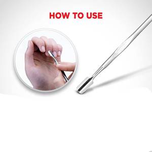 Pousse-cuticules plat en acier inoxydable pour manucure, réutilisable - Product Image 5