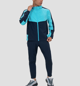 Coupe-vent personnalisé avec logo, imperméable, en coton épais, streetwear, à capuche, pour hommes, ensemble de survêtement de sport d'extérieur - Product Image 3