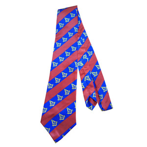 Corbata masónica clásica de seda negra con estampado del símbolo masónico en oro, tejido satinado, para uso formal de negocios y otros propósitos. - Product Image 5