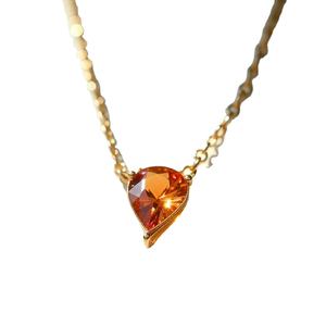 Collares con colgante de circón amarillo de Plata de Ley 925 de diseñador de joyería fina para mujer - Product Image 1