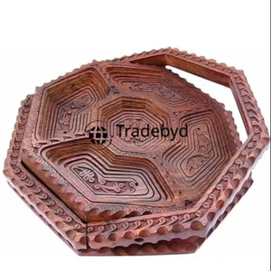 Panier organisateur de fruits secs en bois moderne de qualité supérieure, fabriqué à la main, écologique, design multifonctionnel, emballage personnalisé - Product Image 2