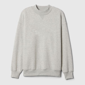 Pull-over surdimensionné en molleton épais bleu marine pour femme, en polyester/coton écologique, vente en gros pour l'hiver - Product Image 2