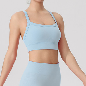 Soutien-gorge de sport sans couture à dos croisé, léger, réglable, à maintien élevé, respirant, grande taille, idéal pour la gym, l'exercice et le yoga - Meilleures ventes - Product Image 1