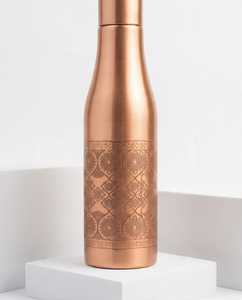 Bouteille d'eau en cuivre à motif bohème, bouteille de voyage portable avec couvercle, bouteille d'eau en métal précieux, grande capacité classique en cuivre - Product Image 6