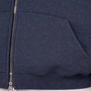 Sweat à capuche zippé surdimensionné pour homme avec poche latérale, en molleton de coton uni, fermeture éclair frontale, tissu durable - Product Image 5