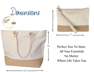 Sac fourre-tout en toile de jute durable avec fermeture éclair et longues poignées en coton - Product Image 6