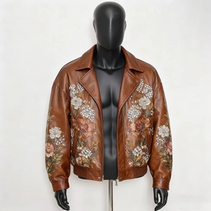 <b>Mens</b> <b>Leather</b> <b>Bomber</b> Jacket Rib Knit Collar Cuffs Lambskin Fashion Flight Jacket Soft Real <b>Leather</b> Streetwear Style Factory - Product Image 1