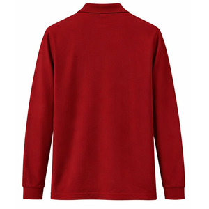 High-Quality Pique Polo Shirt for Men Long Sleeve with Chest Pocket 100% Cotton Blend Workwear Jersey - Product Image 6