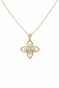 Collier pendentif en diamant cultivé en laboratoire E Color VVS2, pavé de diamants floraux, en or massif 18 carats, design élégant de fleurs, bijoux fins pour femmes - Product Image 6