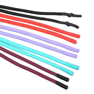 Cordon de serrage rond et plat en polyester avec pointe en plastique trempé en silicone Cordon de serrage pour chaussures - Product Image 2