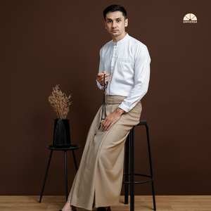 Sarong Premium pour Hommes en Tissu Lin Doux, Confortable et Infroissable, Couleur Beige – Tenue Quotidienne Formelle Islamique Moderne et Discrète - Product Image 5