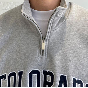 Sudadera Oversize Casual de Moda para Mujer, Color Azul Marino, Cuello Redondo, Estampado de Letras, Hombros Caídos, Manga Larga, Personalizada - Product Image 3