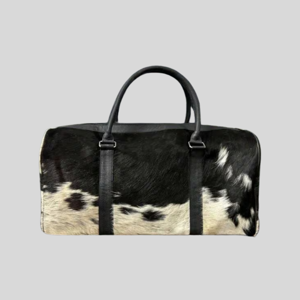 Luxury Cowhide Hair On Leather Travel Bag Duffel Weekender Carry On Luggage Bag Durable Strong LHTB-0036