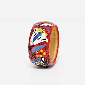 Conjunto de Joyería Tradicional Premium para Mujer, Brazaletes de Madera en Estilo Étnico, Artesanía en Bambú y Madera Pintada a Mano - Product Image 6