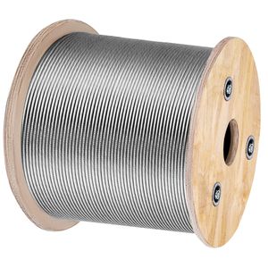 Cavo in Acciaio Inox T316 1/8'' 7x7, 500FT, per Ringhiere Fai-da-te e Trasporto, Cavo in Acciaio Inox 304L 1/8'' 7x7, 500FT - Product Image 1