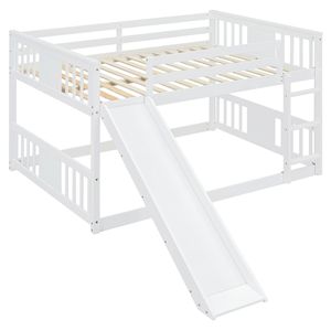 Letto a Castello Bianco Full Over Full con Scala e Scivolo per Bambini (Vecchio SKU LT000208AAK) - Product Image 5