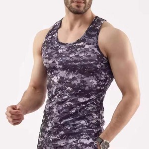 เสื้อกล้ามกีฬาผู้ชาย ผ้าถักเนื้อเย็น 75% คอตตอน 25% โพลีเอสเตอร์ สำหรับฤดูร้อน แห้งเร็ว ระบายอากาศดี ไม่เป็นขุย เหมาะสำหรับออกกำลังกาย แบบไม่มีแขน - Product Image 1