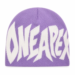Lavender White Graphic Knit Beanie Hat Custom Logo Ribbed <b>Winter</b> <b>Cap</b> Unisex Streetwear Fashion Headwear Wholesale - Product Image 4