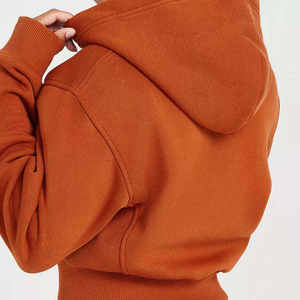 Hoodie court léger pour femme avec logo personnalisé, style streetwear, respirant, épaules tombantes, fermeture éclair intégrale - Product Image 4