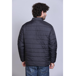 Chaqueta Acolchada para Hombre, Cuello Alto, Color Sólido, Cierre de Cremallera, Resistente al Viento, Estilo Casual para Otoño, Corte Regular, Relleno de Poliéster - Product Image 3
