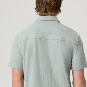 Short Sleeves Clean Look Trendy OEM Service Minimal Style And Outdoor Wear With Front Pocket T Shirt With Turn <b>Down</b> Collar Men - Product Image 5