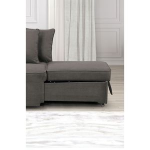 Poltrona Convertibile in Stile Contemporaneo, 1 Pezzo, Tessuto Grigio con Seduta Funzionale e Vano Portaoggetti, con Cuscini per Soggiorno - Product Image 4