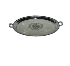 ถาดเสิร์ฟวงรีพร้อมด้ามจับทำจากทองเหลืองสีเงินสำหรับบ้านโรงแรมร้านอาหารบาร์ - Product Image 1