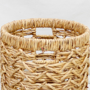 Paniers de rangement en jacinthe d'eau, ronds, style bohème, faits à la main en fibres végétales, pour l'organisation du salon - Product Image 6