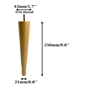 Slim Tapered Wooden <b>Sofa</b> Legs Replacement Furniture Feet Natural Wood Cabinet <b>Table</b> Chair Legs OEM Supplier - Product Image 3