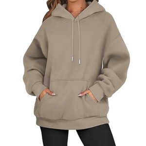 Sudadera con Capucha Oversize Rosa para Mujer, de Algodón y Felpa, Casual, Manga Larga, Color Sólido, con Bolsillos, para Otoño - Product Image 5