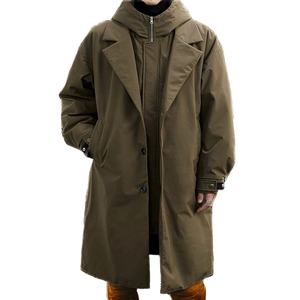 2025 <b>Men's</b> Mid-Length Trench Coat <b>Jacket</b> Fashion Two Hooded Design Stylish Clothing - Product Image 2