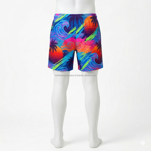 Short de bain unisexe entièrement sublimé, extensible dans 4 directions, avec cordon de serrage, séchage rapide, pour l'été et les centres de villégiature, léger, personnalisable - Product Image 5