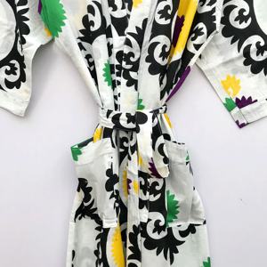 Kimono indien en coton imprimé floral fait à la main, robe de nuit douce et confortable pour femmes, nouvel arrivage - Product Image 3