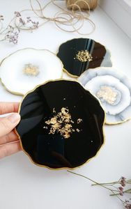 แผ่นรองแก้วเรซิ่นอีพ็อกซี่ทรงสี่เหลี่ยมลายอาเกตสุดหรู ทำมือ ทนทาน สำหรับใช้ในบ้าน สำนักงาน คาเฟ่ โต๊ะอาหาร ห้องครัว - Product Image 4