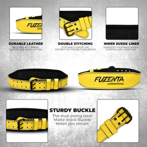 เข็มขัดยกน้ำหนักหนังบุหนา 4 นิ้ว ปรับแต่งได้ ทนทาน รองรับหลัง สำหรับออกกำลังกาย ยิม เวทเทรนนิ่ง เดดลิฟท์ - Product Image 4