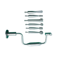 Kit d'instruments chirurgicaux orthopédiques 7 pièces Hudson Brace, perceuse manuelle, kit de chirurgie traumatique pour chien, CE ISO, fournisseur en gros