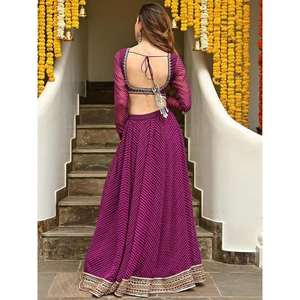 <b>Charming</b> Purple Leheriya Printed Georgette Festive Party Lehenga Choli for Special Occasions - Product Image 3