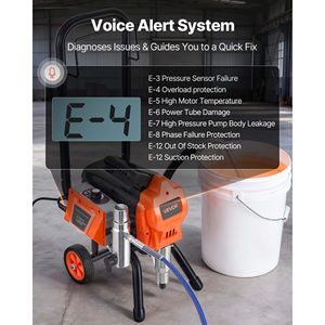 Carrello per Spruzzatore di Vernice Airless ad Alta Pressione 1500W 3300PSI con Supporto, Spazzola per Pulizia, Tubo Flessibile, Asta di Prolunga e Ugello - Carrello per Pistole a Spruzzo Potenti - Product Image 3