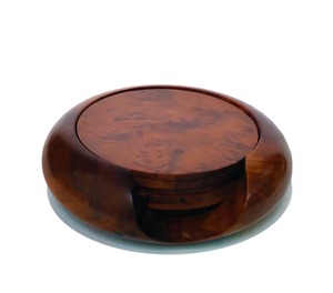 Juego de Posavasos de Madera de Nogal Clásico Premium para Tazas de Café, Vasos de Agua, Decoración de Mesa, Color Natural de la India, Tamaño Personalizado - Product Image 6