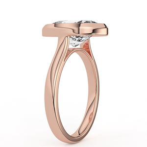 แหวนหมั้นเพชรทรงรี 3.08 กะรัต เพชรเลี้ยงในห้องปฏิบัติการ ทองคำแท้ 14K 18K ประดับแบบ Bezel Set ดีไซน์เรียบหรู แหวนแต่งงานสำหรับผู้หญิง - Product Image 5