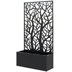 Jardinière surélevée avec treillis mural, pot de fleurs d'intérieur pour jardin, balcon, terrasse, 24"L x 9.1"W x 44.5"H - Product Image 1